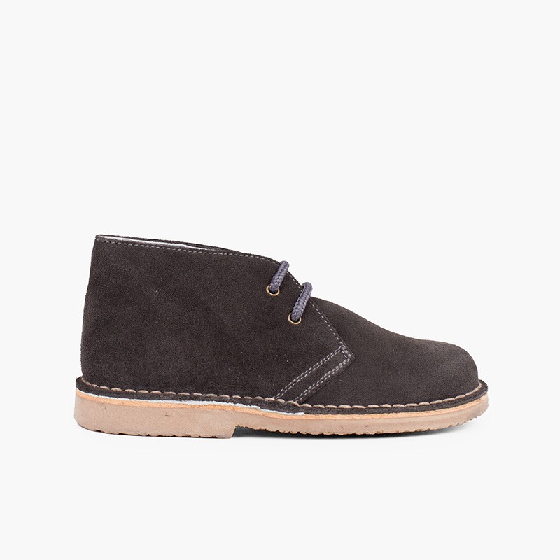 Lace-up Safari Desert Boots Dark grey