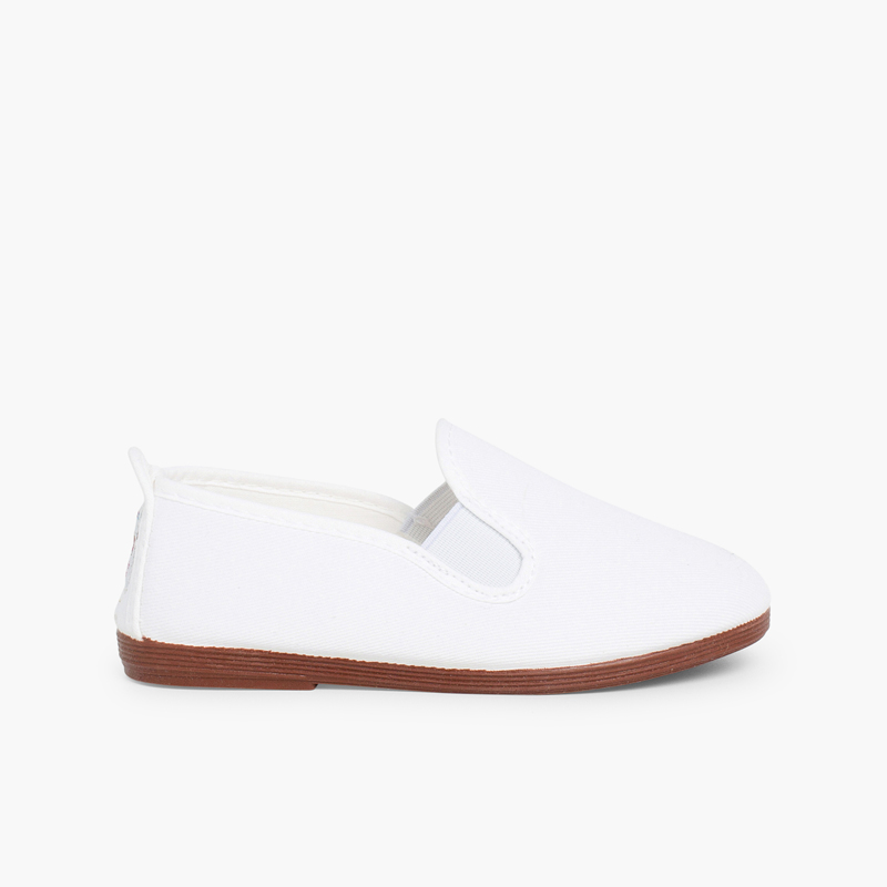 Canvas Slip On Plimsolls White