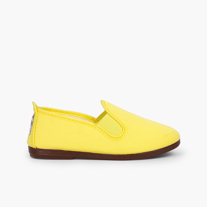 Canvas Slip On Plimsolls Yellow