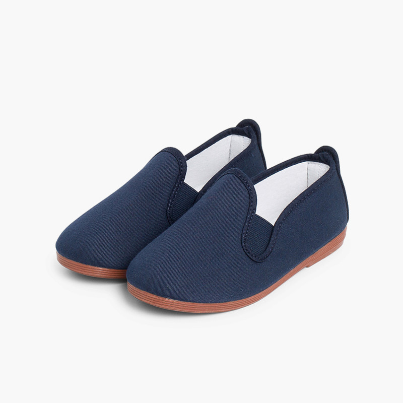 Canvas Slip On Plimsolls Navy Blue