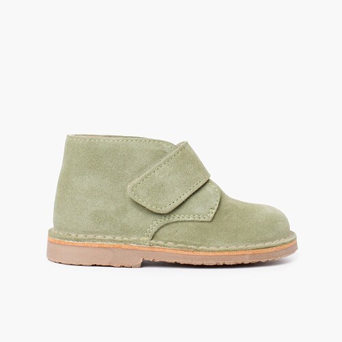 Kids Riptape Suede Desert Boots Pastel Green