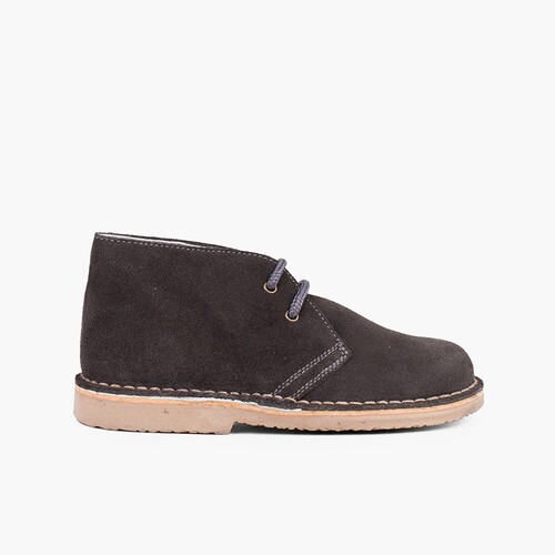 Lace-up Safari Desert Boots Dark grey