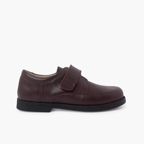 Boys Riptape School Shoes Brown