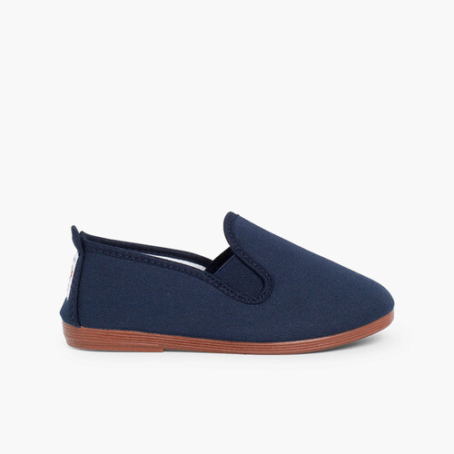 Canvas Slip On Plimsolls Navy Blue