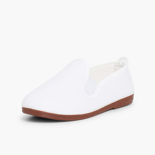 Canvas Slip On Plimsolls White