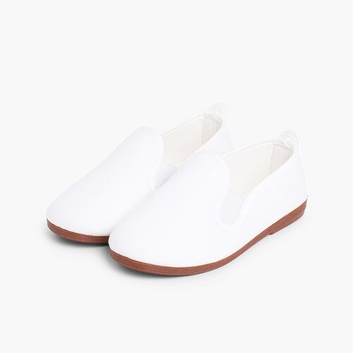 Canvas Slip On Plimsolls White