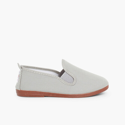 Canvas Slip On Plimsolls Grey