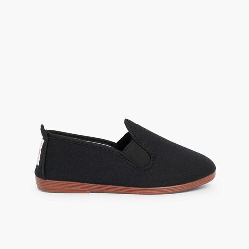 Canvas Slip On Plimsolls Black