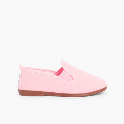 Canvas Slip On Plimsolls Pink