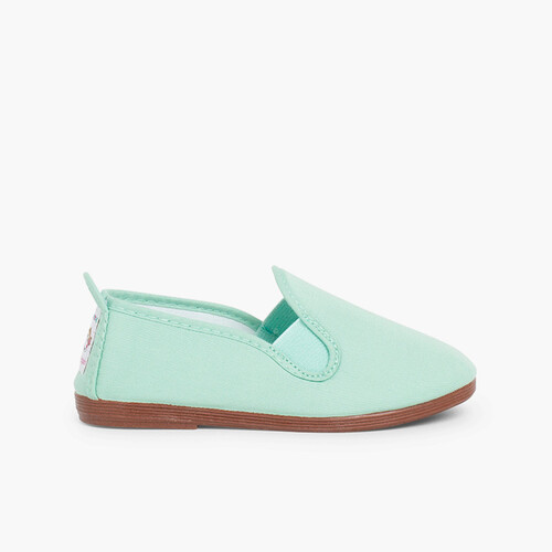 Canvas Slip On Plimsolls Mint Green