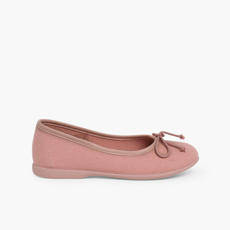 Canvas Ballerina Flats  Blush pink