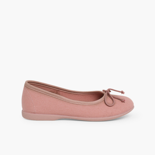 Canvas Ballerina Flats  Blush pink