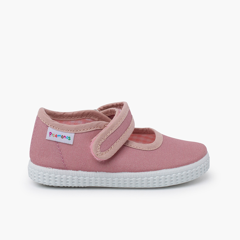 Girls Riptape Mary Janes Blush pink
