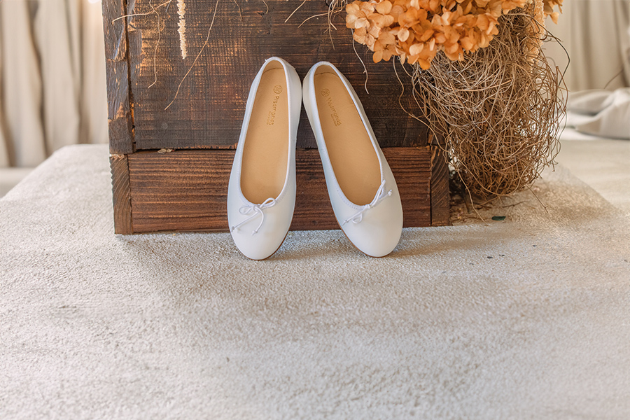 Girls Leather Ceremonial Ballerinas