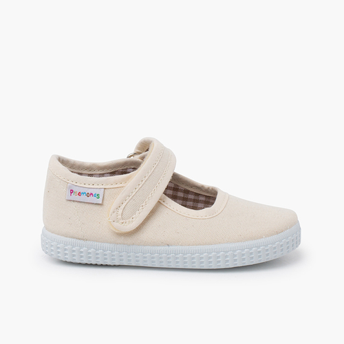 Girls Riptape Mary Janes Off-White