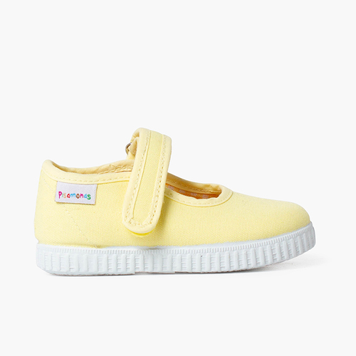 Girls Riptape Mary Janes Yellow