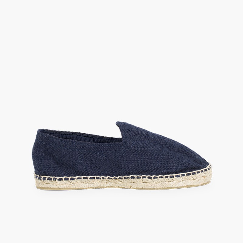 Herringbone Espadrilles Large Sizes (UK 2-10)  Navy Blue