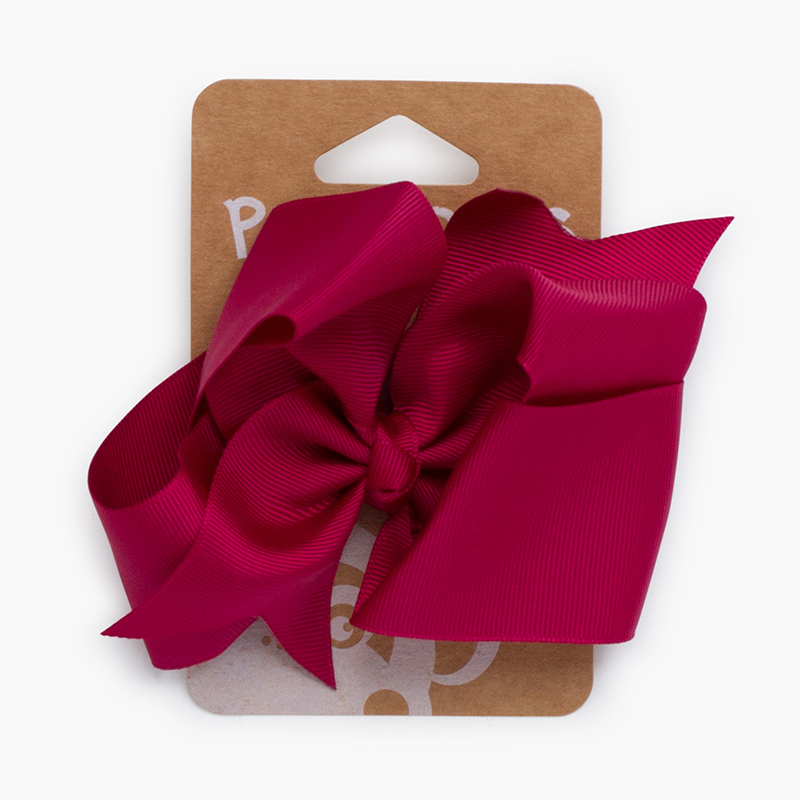 Girls Big Bow Hair Tie Burgundy