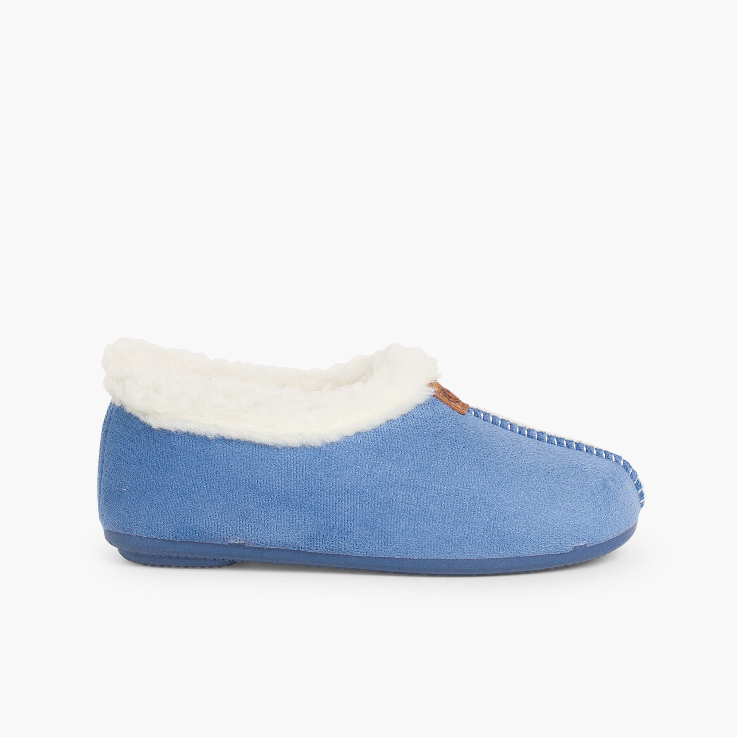 Faux Sheepskin Slippers Blue