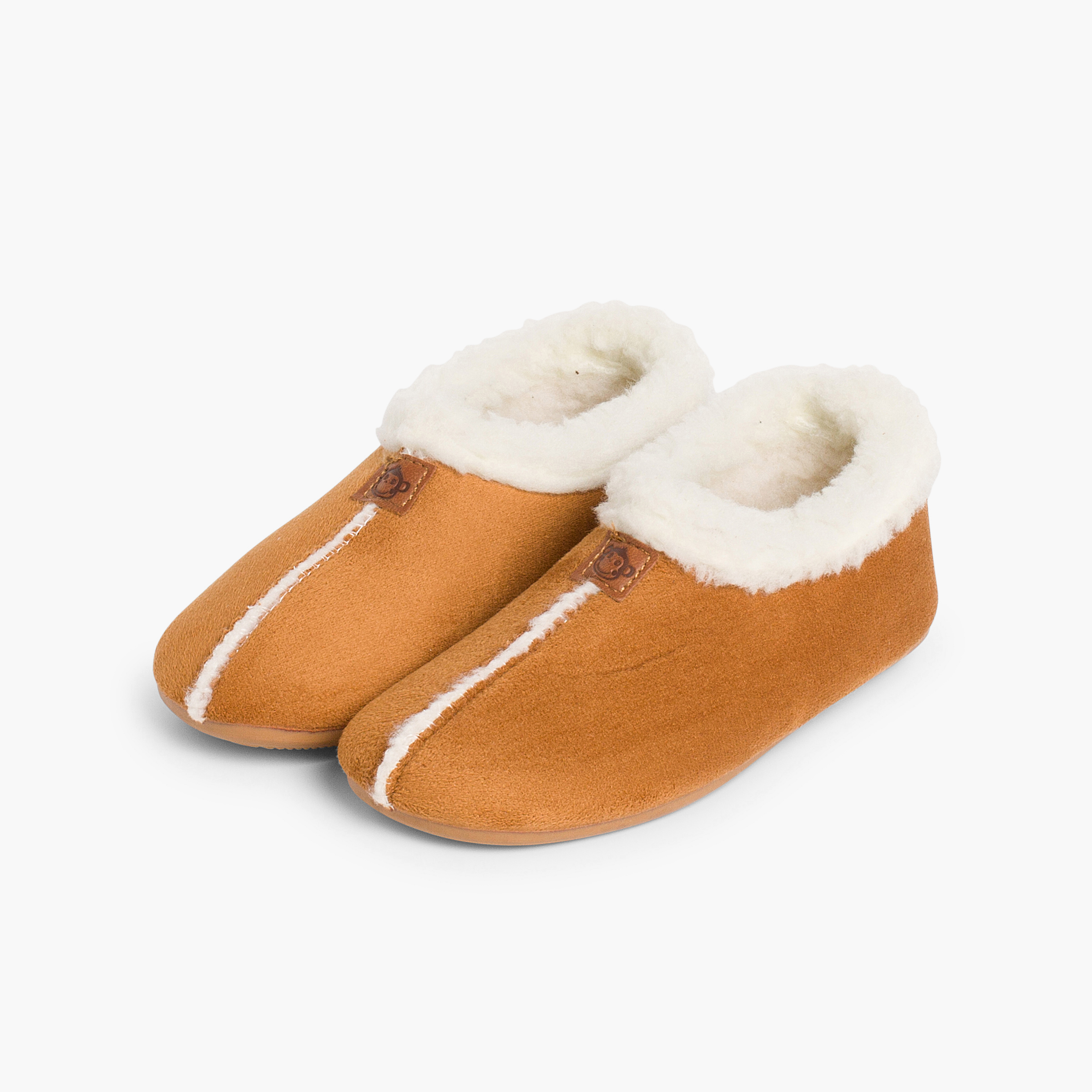 Faux Sheepskin Slippers Camel