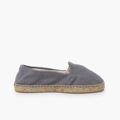 Herringbone Espadrilles Large Sizes (UK 2-10)  Grey