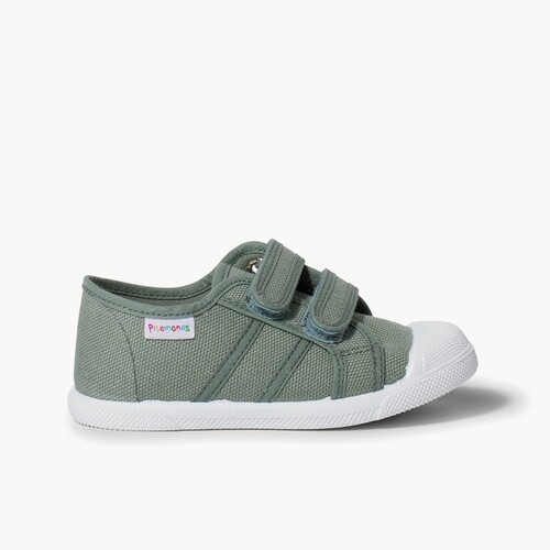 Kids Riptape Canvas Trainers Fern Green