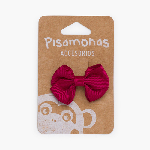 Girl's Small Bow Hair Clips Burgundy