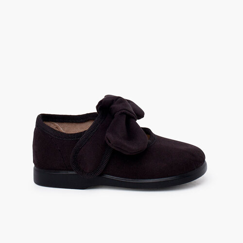 Girls loop fasteners Bow Mary Janes Black