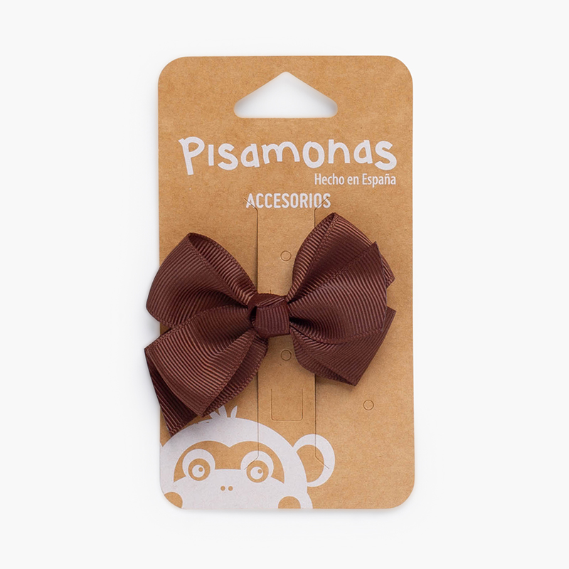 Girl´s Hair Clip - Medium Bow Brown