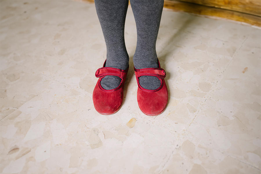 Girls Suede loop fasteners Mary Jane Shoes