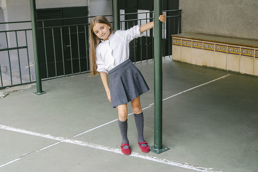 Girls Suede loop fasteners Mary Jane Shoes