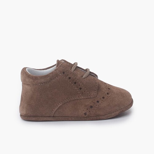 Suede Bluchers for Baby Taupe