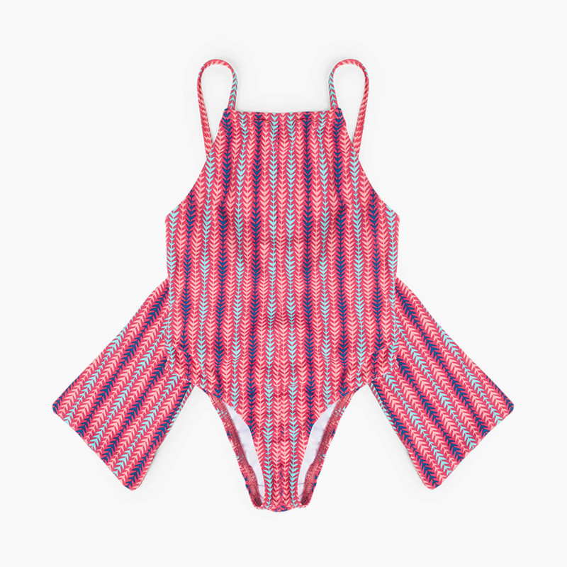 Girls Lycra swimsuit Coloured tweed pattern