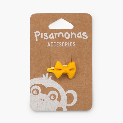 Hair clip with bow Mustard