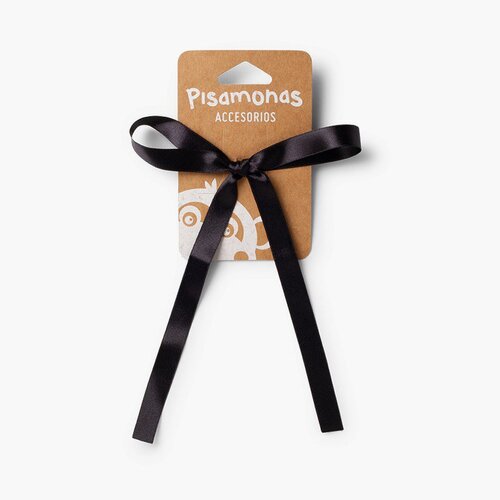 Hair tie with satin bow  Black