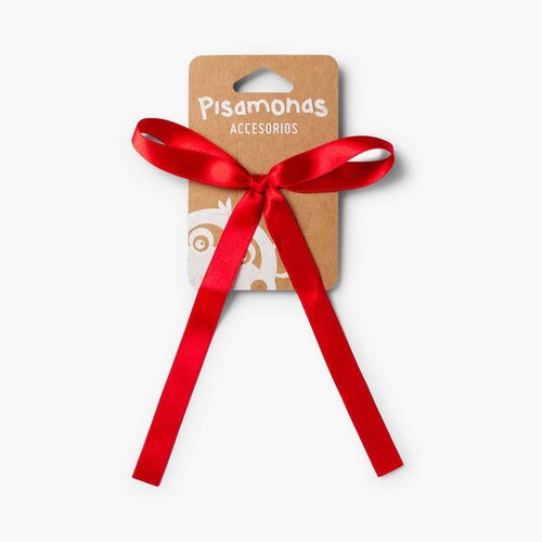 Hair tie with satin bow  Red