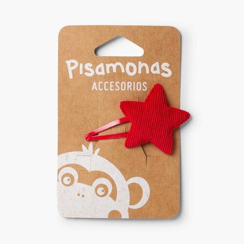 Corduroy Star Hair Clip Red