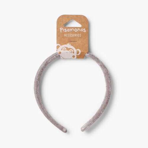 Rigid velvet headband  Light Grey