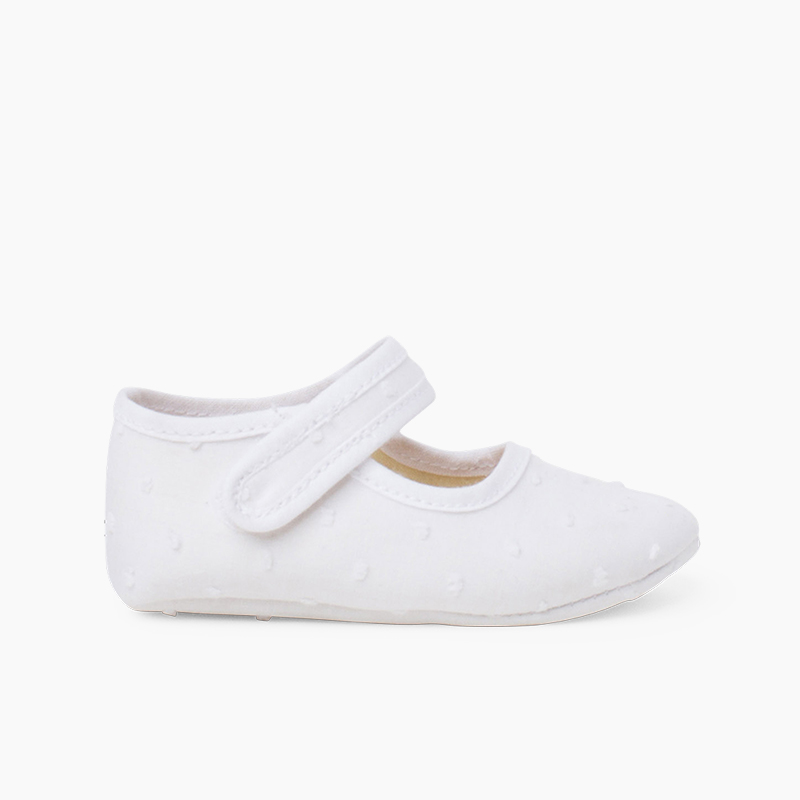 Plumetis Baby Girl’s Mary Janes White