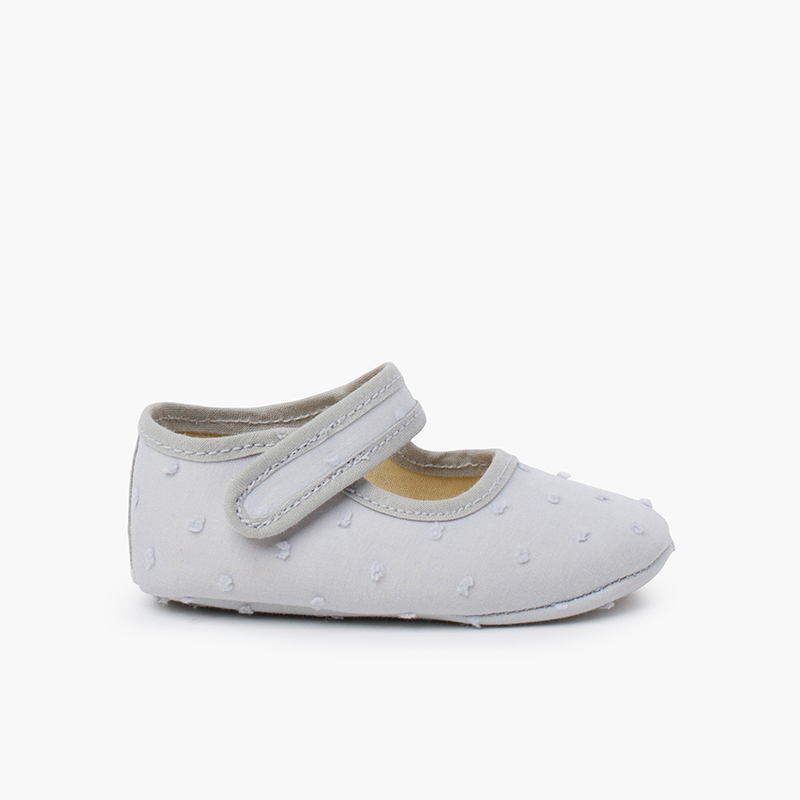 Plumetis Baby Girl’s Mary Janes Grey