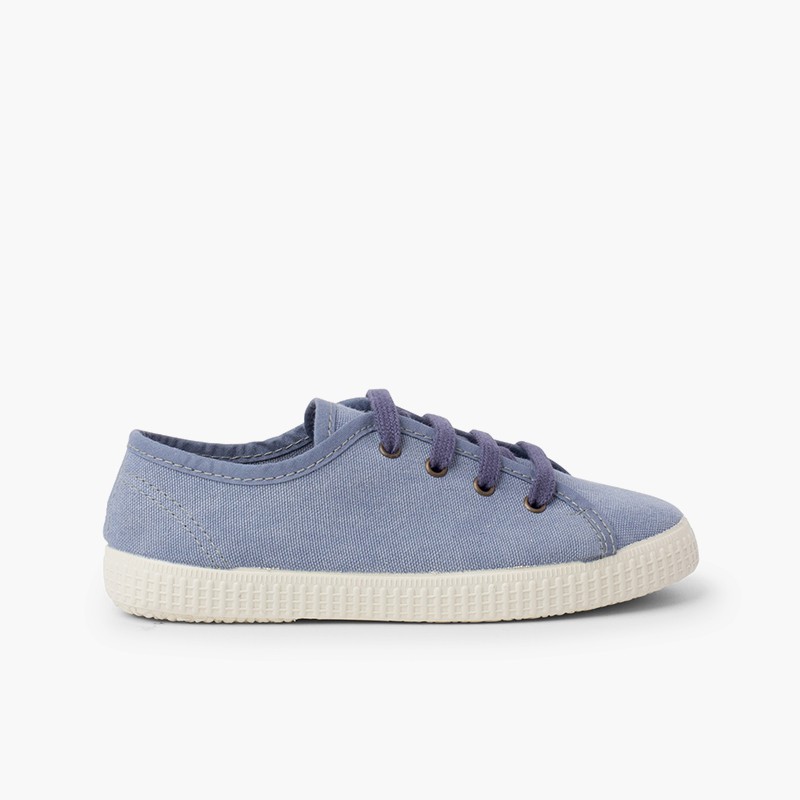  Organic vegan canvas trainers Blue