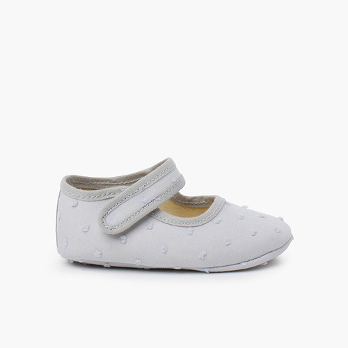 Plumetis Baby Girl’s Mary Janes Grey