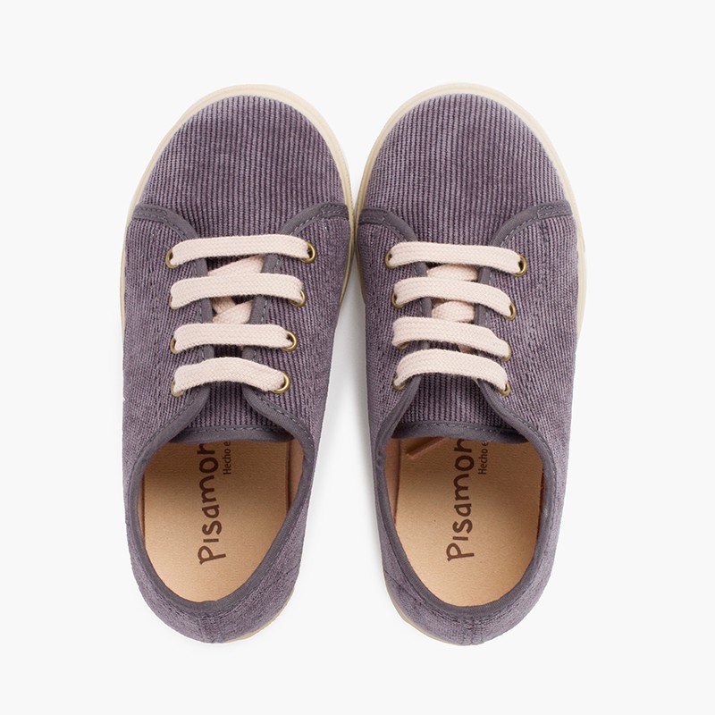  Corduroy shoes with wide sole Grey