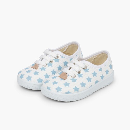KIDS SNEAKERS CANVAS STARS Sky Blue