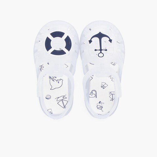 Adhesive Strip Nautical Jelly Shoes White