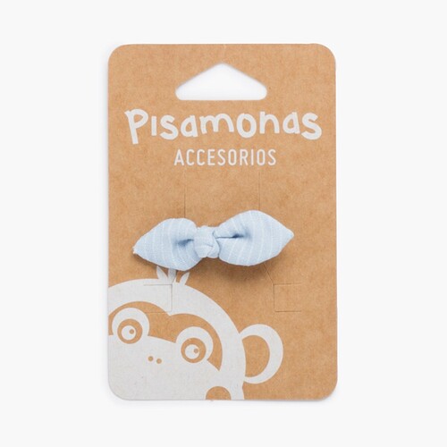 Striped knot hair clip Sky Blue