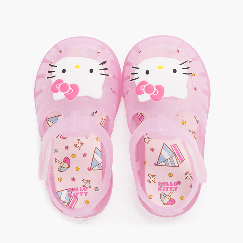 Jelly Sandals hook-and-loop closure Hello Kitty Pink