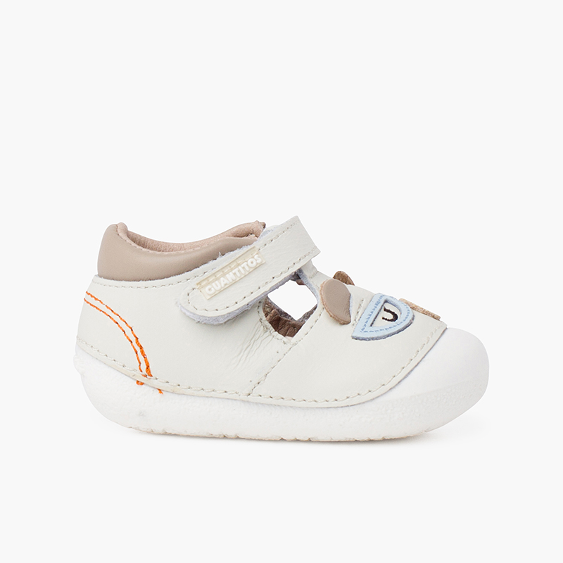 Teddy bear first steps flexible sole sandals Sky Blue