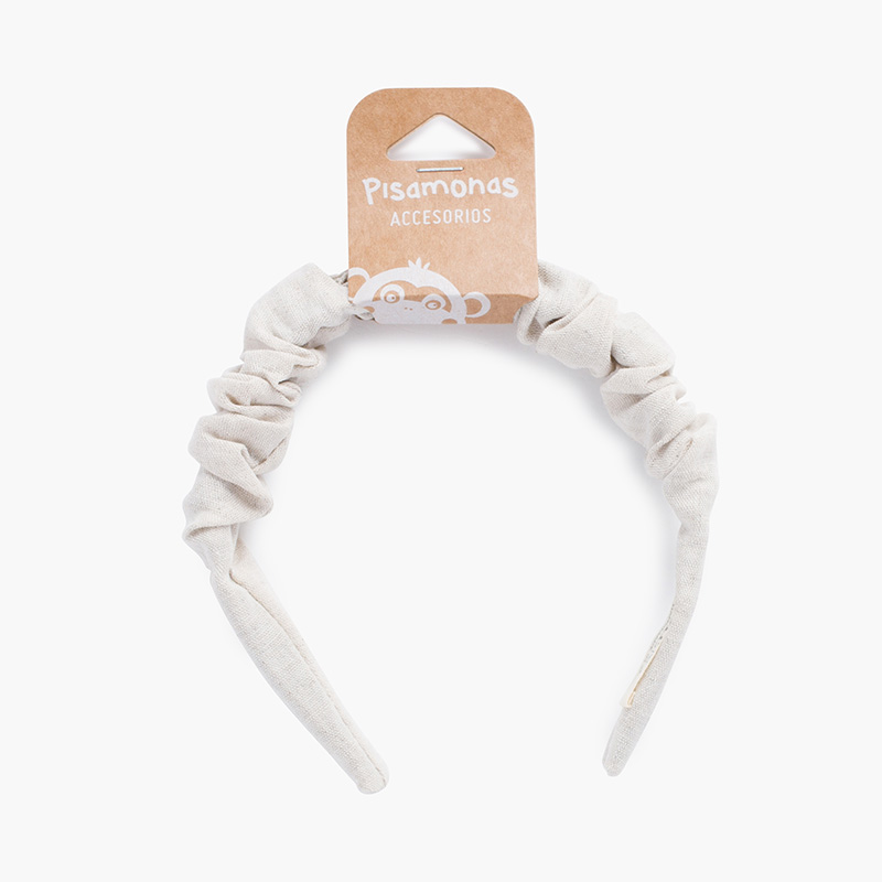 Girl scrunchie headband Beige