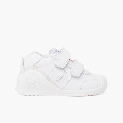 Biomecanics double adherent strap shoes White